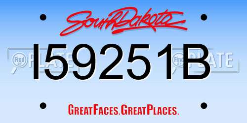 I59251B South Dakota License Plate
