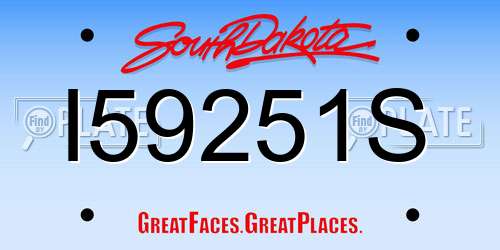 I59251S South Dakota License Plate