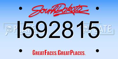 I592815 South Dakota License Plate
