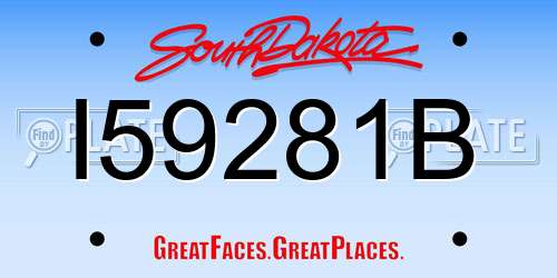 I59281B South Dakota License Plate