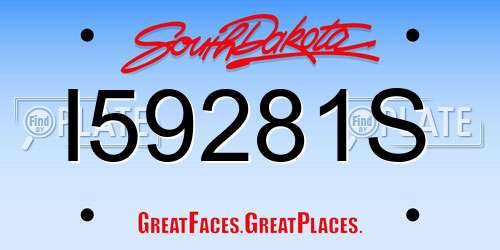 I59281S South Dakota License Plate