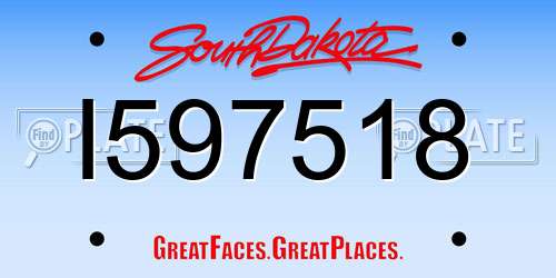 I597518 South Dakota License Plate