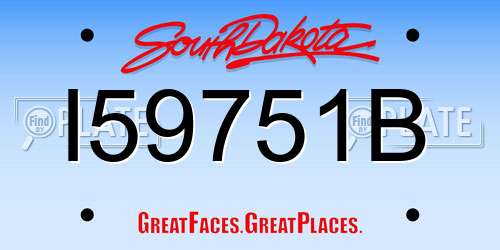 I59751B South Dakota License Plate