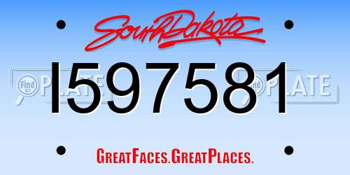 I597581 South Dakota License Plate