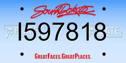 I597818 South Dakota License Plate