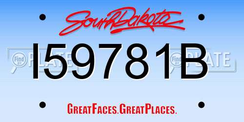 I59781B South Dakota License Plate
