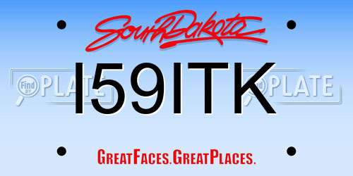 I59ITK South Dakota License Plate
