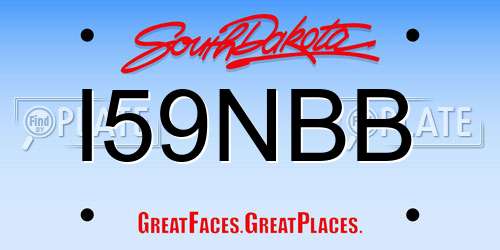 I59NBB South Dakota License Plate