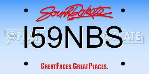 I59NBS South Dakota License Plate
