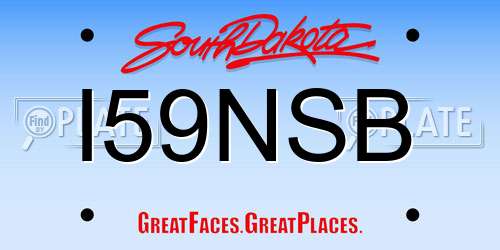 I59NSB South Dakota License Plate