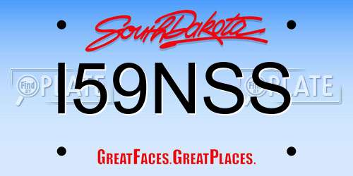 I59NSS South Dakota License Plate