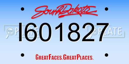 I601827 South Dakota License Plate