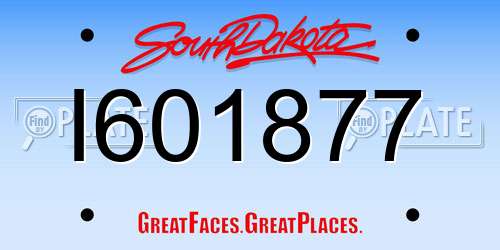 I601877 South Dakota License Plate