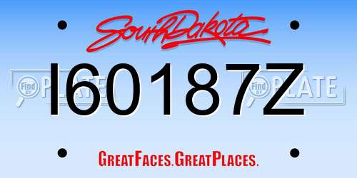 I60187Z South Dakota License Plate