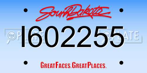 I602255 South Dakota License Plate