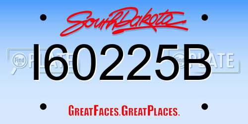 I60225B South Dakota License Plate