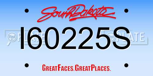 I60225S South Dakota License Plate