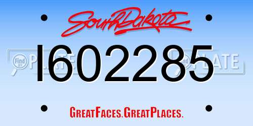 I602285 South Dakota License Plate