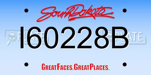 I60228B South Dakota License Plate