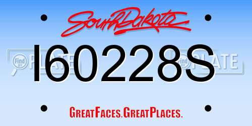 I60228S South Dakota License Plate