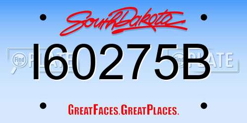 I60275B South Dakota License Plate