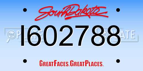 I602788 South Dakota License Plate