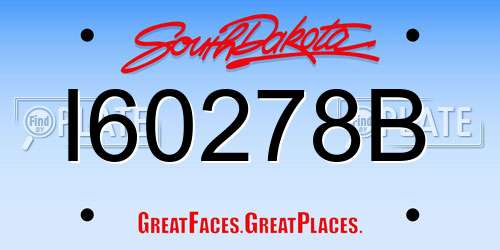 I60278B South Dakota License Plate