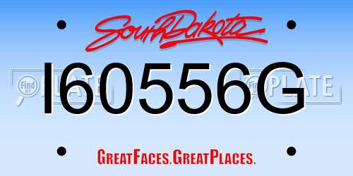 I60556G South Dakota License Plate
