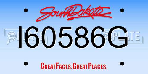 I60586G South Dakota License Plate