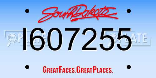 I607255 South Dakota License Plate