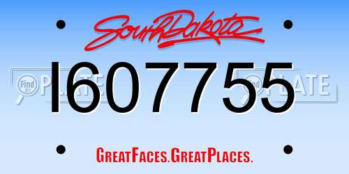 I607755 South Dakota License Plate