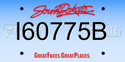 I60775B South Dakota License Plate