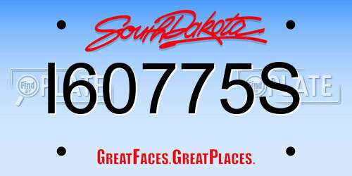 I60775S South Dakota License Plate