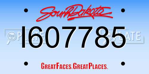 I607785 South Dakota License Plate