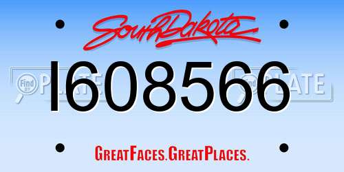 I608566 South Dakota License Plate