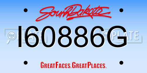 I60886G South Dakota License Plate