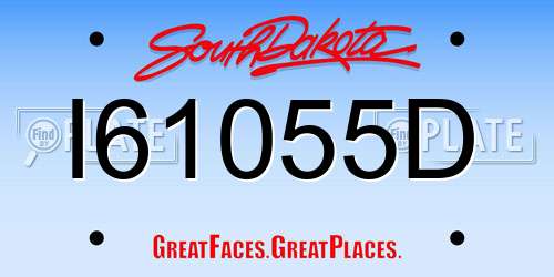 I61055D South Dakota License Plate
