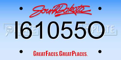 I61055O South Dakota License Plate