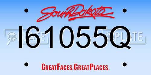 I61055Q South Dakota License Plate
