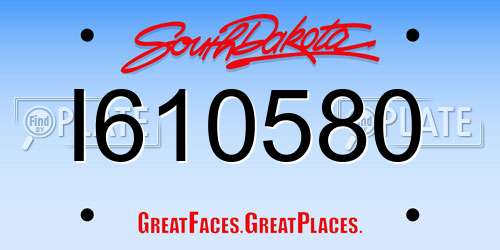 I610580 South Dakota License Plate