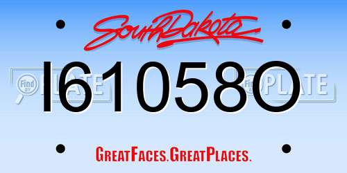I61058O South Dakota License Plate