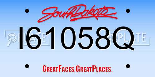 I61058Q South Dakota License Plate