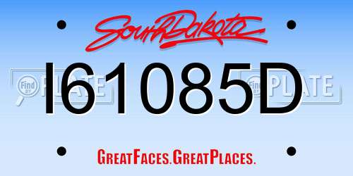 I61085D South Dakota License Plate