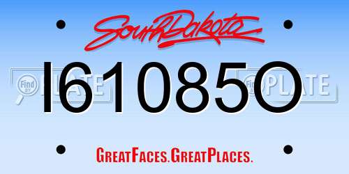 I61085O South Dakota License Plate