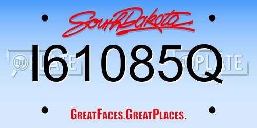 I61085Q South Dakota License Plate