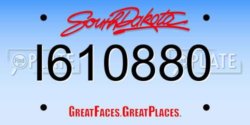 I610880 South Dakota License Plate