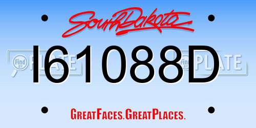 I61088D South Dakota License Plate