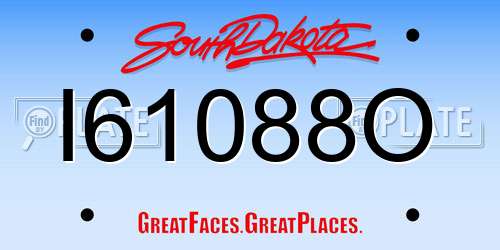 I61088O South Dakota License Plate