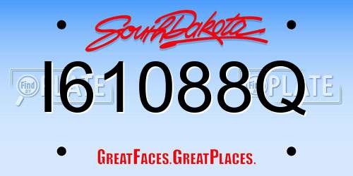 I61088Q South Dakota License Plate