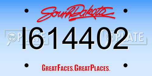 I614402 South Dakota License Plate